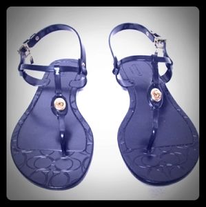 Black Coach Jelly Sandals